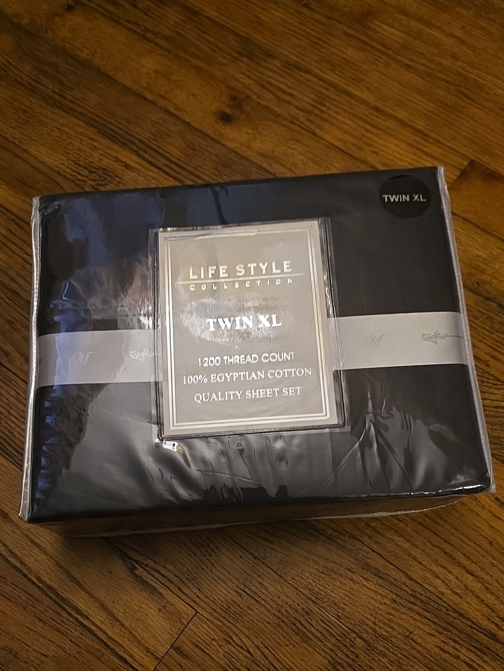 Life Style Collection Twin XL 1200 TC Egyptian Cotton Sheet Set - Black
